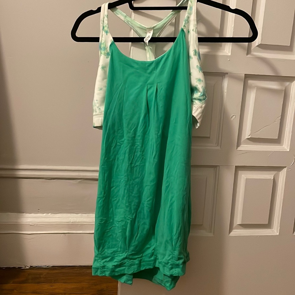 Lululemon Green Tank-top with Built in Bra